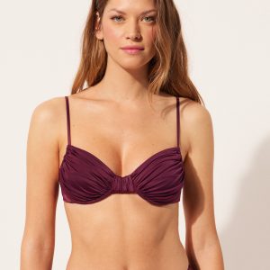 Balconette Swimsuit Top Shiny Satin