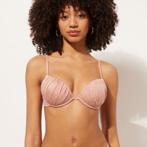 Push Up Swimsuit Shiny Satin