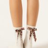 Animal Print Bow Socks