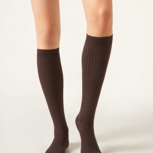 Long Ribbed Cashmere Socks