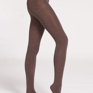 Soft Modal and Cashmere Blend Tights - 1478 - Dark Brown Melange, M
