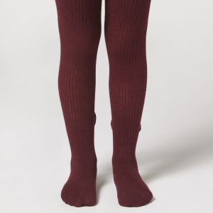 Girls’ Ribbed Cotton Tights with Bow