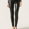 Thermal leather-effect pants